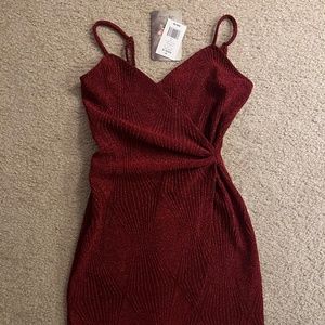 NWT Lily Rose Valentine Red Burgundy Sparkle Bodycon Prom Holiday Dress -size XS